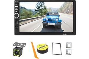 SUMMDEY Radio Coche Bluetooth 2 Din Pantalla Tactil 7 Pulgadas HD Manos Libres Radio Auto FM / USB/AUX IN Mirror Link con cámara de visión Trasera