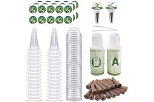 iKALULA 123 Stück Wachstumsschwämme, Ersatz-Zuchtschwämme mit A&B-Festnährstoff-Pflanzennahrung, Samen-Starter-Hülsen, Hydroponische Anzuchtsysteme Kit, Pflanzenschwamm für Haus Küche Labor