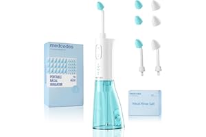Medcodes Neti Pot Sinus Rinsing, Cordless Nasal Irrigation System Nasal Rinse Bottle Cleaner Machine, Electric Sinus Rinse System Kit for Sinus Relief & Nasal Care 30 Salt Pods (Large C)