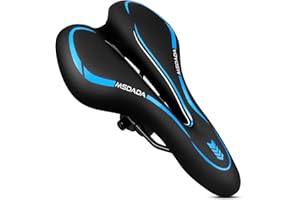 New Gel Bike Seat, MSDADA Comfortable Bike Saddle for Men & Women, Waterproof Gel Bicycle Saddles, Soft Bicycle Seat for BMX, Road Bike, Mountain Bikes, Push Bike, MTB, Exercise Bike, City Bikes