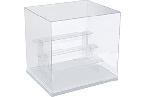 ACRLIE Vitrine pour Collection Object, Boite Plexiglas de Rangement 4 Niveaux Transparente Support pour Figurine, Vitrine Salon de Comptoir Anti-poussière Organisateur Boite Acrylique Meuble