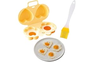 EULAPGOE Cuociuova bracconiere a microonde PP Uova a Vapore Non Antiaderente Cuociuova Non Stick Maker Cuociuova Doppia Tazza Cuociuova Portatile con Coperchio Adatto per Uso a microonde