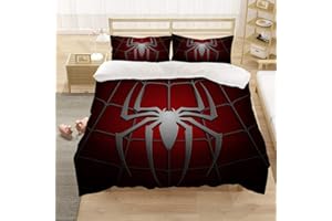 LKFFHAVD - Marvel Avengers Spider-Man - Parure de lit - Housse de couette - 135 x 200 cm - Impression 3D - Motif : Peter Parker - Housse de couette + taies d'oreiller pour enfants (135 x 200 cm, 10)
