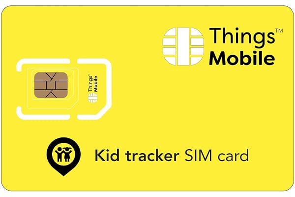 Carte SIM pour Tracker/Traceur GPS d'enfant - Things Mobile - avec Couverture Mondiale et réseau Multi-opérateur GSM/2G/3G/4G, sans coûts Fixes. Crédit Non Inclus