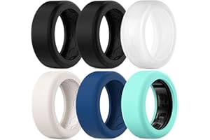ZOOROO 6 Pack Cover Compatible with RingConn Gen 2/Gen 2 Air/Gen 1 Protector/Samsung Galaxy Ring, Anti-Slip Texture, Anti-Scratch Elastic Silicone Protector Case Accessories for Men Women Working Out Gym