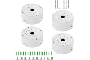 HASLED 4 Pièces Boîte de Jonction pour Caméras - Boîte de Jonction de Caméra - Boîtier Étanche pour Installation Extérieure - Boîtier de Connexion Camera - Pour Maison, Bureau et École