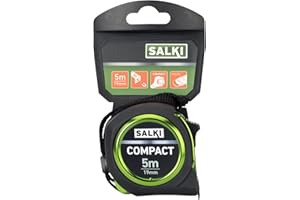 Flexometr SALKI 5 m - Taśma miernicza o długości 5 metrów z powłoką nylonową, blokada taśmy, magnesy do wygodnego pomiaru powierzchni metalowych