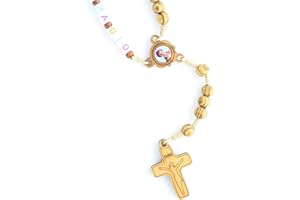 PALAIS DU ROSAIRE Palacio del Rosario Rosario Carlo Acutis de madera de olivo - Rosario de madera - Culto cristiano de madera de olivo, Madera