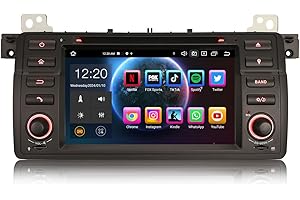 Erisin Android 12 4 GB RAM + 64 GB ROM radio samochodowe z GPS do BMW E46 M3 325 3 318 320 Rover 75 MG ZT 7 cali Multimedia Bluetooth nawigacja ekran dotykowy CarPlay DAB+ WiFi 4G FM Radio A2DP OBD2