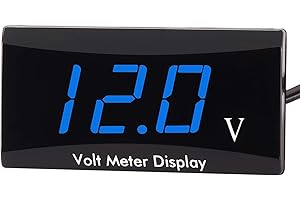 Kinstecks [Verbesserte Version] Motorrad Voltmeter DC 12V Digital Voltmeter Anzeige LED-Anzeige Spannungsmesser für Motorrad Autobatterie Spannungsüberwachung-Blau