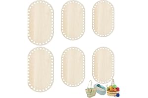 MOLZINY 6 Stück Korbboden aus Holz zum Häkeln Gehäkelter Korbboden Holzboden zum Häkeln Häkelkorb Holz Basis Naturholzkorbboden für DIY Korb Webbedarf Heimdekoration Kunsthandwerk (10cm/15cm/20cm)