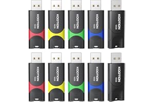 16 GB USB 2.0 Stick 10-Pack, KOOTION USB Memory Flash Drive USB 2.0 Stick 16 GB Thumb Drive USB Drive with LED Indicator for Data Storage Jump Drive (16GB 10Pack Mixcolor)