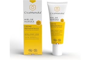 CICAMANUKA - Crème réparatrice au miel de Manuka IAA10+ - Favorise la réparation des peaux abîmées et asséchées - Certifiée Bio - 40ml