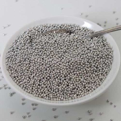 Preisvergleich Produktbild FunCakes Sugarpearls 2 mm -Metallic Silver- 80g