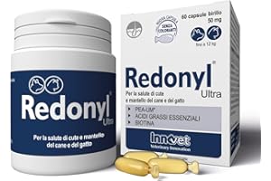 INNOVET Redonyl Ultra 50 mg - Per la salute di cute e mantello del cane e del gatto - Confezione da 60 capsule birillo monodose