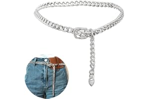 JKJF Cadenas de cinturón de metal, cadena de cintura de una sola capa, cadenas de jeans punk para mujeres y niñas