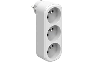 Electraline 531200 Prima Triplite Plug Adapter 3 franska uttag 16 A (2P+T), väggadapter