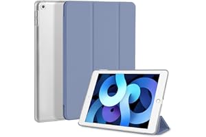 4UBonLife Custodia per iPad 6a /5a Generazione 9,7 Pollici 2018/2017, Cover Protettiva Rigida, Sottile e Leggera con Traslucida Posteriore Opaca Cover per iPad 5/6, Auto Sveglia/Sonno, Grigio Lavanda