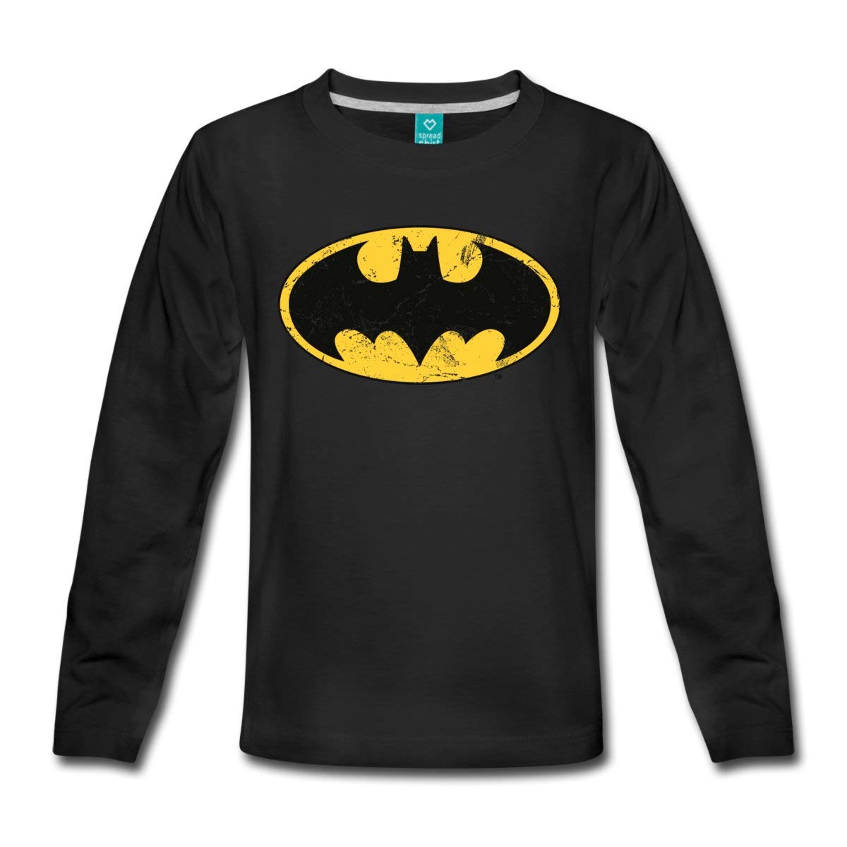 Spreadshirt-DC-Comics-Batman-Logo-Used-Look-Kinder-Premium-Langarmshirt