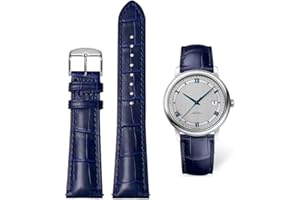 AIYIRUO Correa de Reloj Cuero Correas de Cocodrilo Correas de Cuero Suaves y Duraderas Reemplazan Cadenas de Relojes de Acero Inoxidable Metal Plata Botones de Oro, Hombres y Mujeres (12mm -24mm)