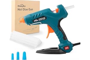 Dweyka Hot Glue Gun, 60/100W Dual Power Glue Gun Kit with Glue Gun Sticks 11mm, Professional Level Multifunctional Hot Melt Glue for DIY School Craft Projects and Quick Home Repairs (Green)