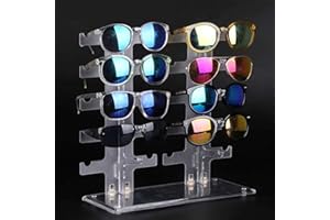 LIFEJXWEN Brillenständer für 10 Brillen, Durchsichtiger Kunststoff Abnehmbarer Brillenrahmen Kreative Aufbewahrung Brillenständer Sonnenbrillen Ständer Rack Lagerung Inhaber Vitrine