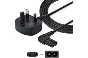 SHAFI Figure 8 Power Lead 5M - 2-Pin 90 Degree Angle IEC C7 Universal UK Plug Power Cable - Compatible with PS5, Xbox Series X, Smart LED TV, Samsung, LG, Sony TVs