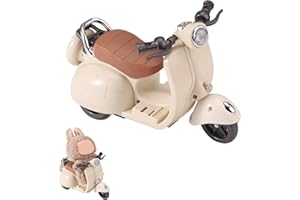 BTFO Mini Trottinette en Plastique, Modèle Interactif avec Musique et Lumière Véhicule Jouet pour Poupées Décoration de Bureau Rotative Ornement