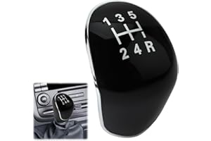 Jesiah Gear Knob Cover for Fiesta Ford Focus, 5 Speed Gear Stick Cover for C-Max S-Max Galaxy Kuga cargear Shift Knob Cap, Upgraded ABS Gear Stick Cover Head Black
