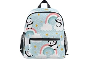 MNSRUU Sac à Dos pour Enfants Panda Mignon avec Sac de Jardin d'enfants d'âge préscolaire de Nuage d'arc-en-Ciel pour garçons Filles