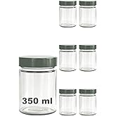 Afracam 350 ml Kavanoz Metal Derin Kapaklı 350 Cc Şeffaf Re&ccedil;el, Marmelat Cam Kavanoz Deep 6 Adet (G&uuml;m&uuml;ş Kapak)