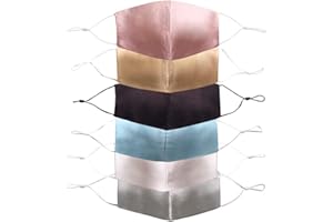 DEHOLIFER 6 Stücke Erwachsene Mundschutz Die Seide Mund und Nasenschutz Atmungsaktiv Multifunktionstuch Baumwolle Mundbedeckung Staubs-chutz Halstuch Waschbar Stoffmaske (6pc, Multi)