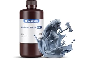 ANYCUBIC Résine ABS-Like Pro 2, Resine pour Imprimante 3D, Grande robustesse avec Haute Précision, Résine Photopolymère UV 405 nm pour Imprimante 3D LCD/DLP/SLA (Gris, 1000G)
