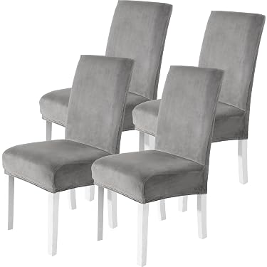 Hazrcvr Coprisedie Elasticizzato Schienale 2PCS Fodere per Sedia Universali Bianche Coprisedili per Sedie da Pranzo Coprisedia Protezione per Sedie Copertura della Sedia Decorazione per Banchetti