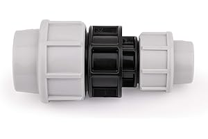 HYDROBIL Raccordo Idraulico MDPE per Tubi d'Acqua, Manicotto di Riduzione 32mm x 20mm, per Tubi in Plastica MDPE, 10 Bar, Temperatura Massima 45°C, Raccordi a Compressione