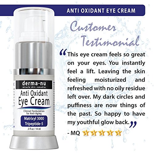 Antialterung Augencreme-Augenbehandlung für Unter Augenfalten, dunkle Kreise, kräht Füße und geschwollene Augen. Tatsächlich nährt die Haut mit Coq10, Matrixyl 3000, Aminosäuren, Peptide and Vitamin C - 3