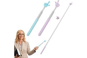 AOOHA Pointeur de Doigt Rétractable, Lot de 2 Pointeurs Rétractables pour Enseignant, Flexible et Pratique, Adapté Aux Outils Auxiliaires de Classe des Enseignants, au Bureau-Bleu, Violet