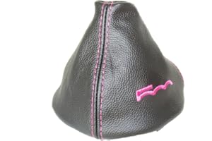 THE TUNING-SHOP Soufflet de levier de vitesse + cadre en plastique noir "500" broderie rose