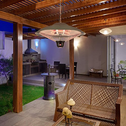 DURAMAXX Heizsporn Deckenheizstrahler Infrarot-Heizstrahler (Karbon-Heizelement, 700 / 1300 / 2000 Watt, LED-Beleuchtung, Fernbedienung, Schutzklasse IP34, Deckenmontage) silber - 3