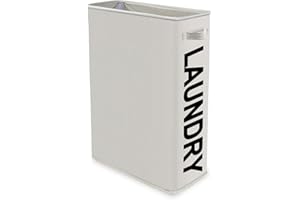 XTDMJ Paniers à linge fins et pliables de 42 L avec tissu Oxford et poignées, panier de lavage étroit avec sac intérieur amovible et lavable