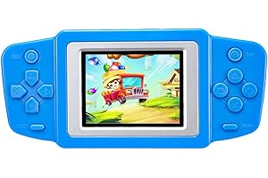 ZHISHAN Handheld Game Console Retro Portable Games Consoles Including 218 Classic Vintage Video Games 2.5 Inch LCD Screen Arcade Recovery System Birthday Gift for Children (Blue)