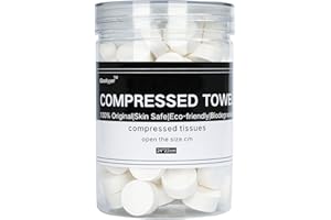 GODIYYER 100pcs Compressed Towels Disposable Tissue Mini Portable Compressed Coin Wipes for Travel/Beauty/Salon/Outdoor Sports