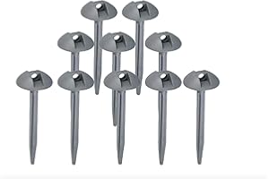 AUTOLIGHT 24 Lot de 10 piquets de moquette de 10 cm en plastique pour sols souples, piquets en plastique pour camping, tente, tapis de sol, auvent