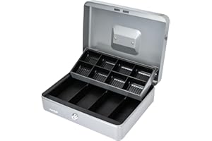 HMF 15130-09 Pudełko na monety, kasety rynkowe, 30 x 24 x 9 cm, srebrne