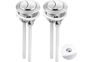 MEUKCEZ 2 Pcs Toilet Flush Button Replacement, Push Button Toilet Flush 38mm Dual Flush Round Head Long Lasting ABS & Stainless Steel Spring, Easy Install Fits Most Toilets Bathroom Tank Repair Accessories