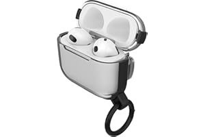 OtterBox Coque Clear Series pour Apple AirPods Pro, Coque de Protection Antichoc, Anti-Chute, Ultra-Mince, Anti-Rayures et Anti-éraflures pour Apple AirPods, Mousqueton Inclus, Transparent/Noir