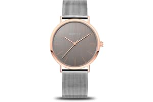 Bering Damen Quarz Uhr | Armbanduhr 36 mm Edelstahlgehäuse und Zifferblatt | Milanaisearmband | Saphierglas | 3 ATM | 13436