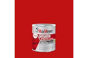 MAXMEYER Smalto a solvente per ferro e legno brillante ROSSO R3020 0,750 L