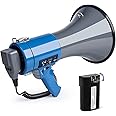Loudmore 50 Watt Professional 15" Large Megaphone Bullhorn with Detachable Microphone, USB/SD/MMC Reader, AUX Input, Recording and Siren - Perfect for Indoor/Outdoor Sporting Events and Crowd Control