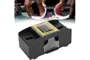 HOROPER Elektrischer Mischer,Spielkartenmischer,Kartenmischmaschine,Erwachsene ältere Elektrische Automatische 2-Deck Arbeitssparendes Kartenmischer-Werkzeugzubehör